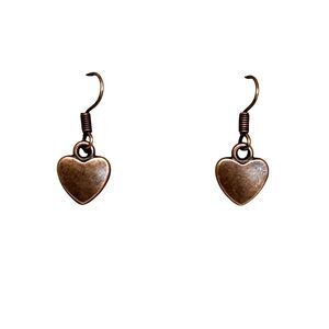Indio Jewelry Ladies Copper Metal Small Heart Earrings #2044